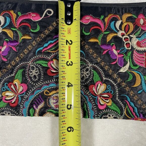 Colorful Embroidered Clutch Bag Flower Butterfly Travel Toiletries Bag Unique - Picture 7 of 10